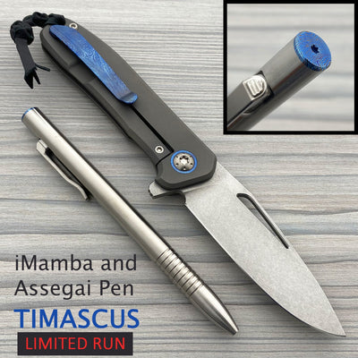 iMamba® Stonewashed Flipper & Assegai Pen Timascus Set