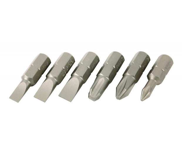 WIHA Slotted/Phillips 1/4" Bits 6 Pack